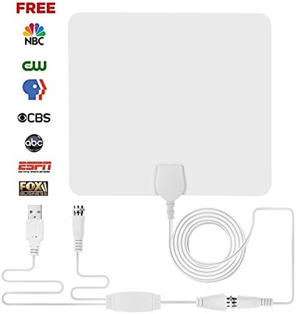 Indoor TV Antenna - 50 Mile Range Digital HDTV Antenna with Detachable Amplifier Signal Booster- Upgraded Version (White)