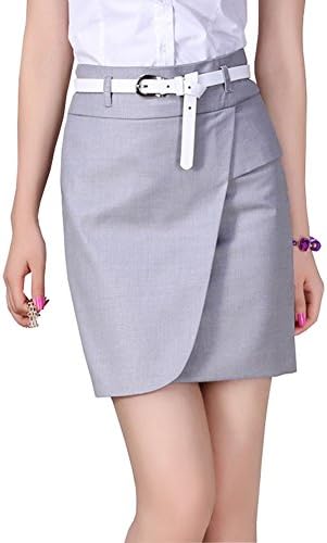 Fevon レディース タイト スカート ひざ丈 無地 シンプル オフィス Ol 通勤 スーツ ペンシルスカート スリム 美脚 着痩せ 制服 事務服 就活 ビジネス ブラック グレー ベルト付き 大きいサイズ M 4xl