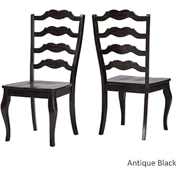 Inspire Q Eleanor French Ladder Back Wood Dining Chair (Set of 2) by Classic Black Antique