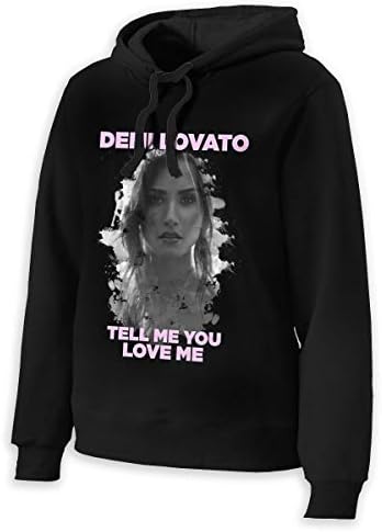 Woman's Demi Lovato Tell Me You Love Me Music Band Long Sleeved Drawstring Hooded Pullover Gift