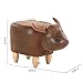 Artechworks Upholstered Ride-On Animal Ottoman Footrest Stool with Vivid Adorable Animal-Like Features,Perfect for Gift, Changing Shoes, Decoration, Toys, Without Storage(Brown Buffalo), Brown