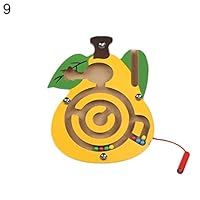 Kekailu Maze,Mini Fish Duck Animal Shape Magnetic Roll-on Labyrinth Maze Children Puzzle Toy,Pear