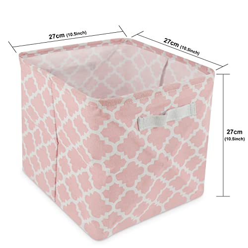 11x11x11 Cube Storage Bin Baskets, Collapsible Canvas Nursery Baskets with Handles, Cube Fabric Storage Boxes for Kids\' Toy, Laundry, Clothing, Books, 6 Pack, Multicolor