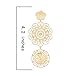PHALIN JEWELRY Large Statement Dangle Earrings Bohemian Double Medallion Cutout Drop Earrings with Flower Earring Studs for Women Jewelry