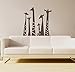 N.SunForest Set of 6 Animal Wall Sticker Giraffe Necks Safari Vinyl Wall Art Wall Decal Living Room Baby's Room Decor