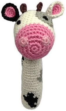 Organic Baby Rattle - Cow