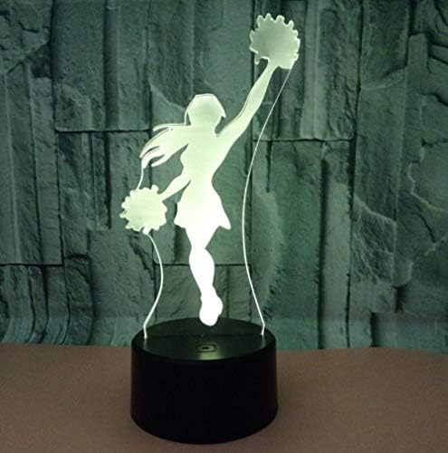 SFALHX 3D Night Light Girl Touch Button 3D Optical Illusion Table Desk Lamp7 Colours Flashing Touch Switch Bedroom Decoration Lighting for Kids Best Gift