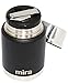 MIRA 15 oz Insulated Food Thermos for hot and cold foods - Leak-Proof Stainless Steel Container with Spoon - Black