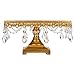Amalfi Decor 12 Inch Square Cake Stand, Dessert Cupcake Pastry Candy Display Plate for Wedding Event Birthday Party, Metal Pedestal Holder with Crystals, Gold
