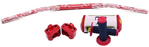 ZJTG 1 1/8 Handlebars 28MM Pro Taper Fat Bars Grips CNC Bar Risers Bar Pad For Dirt Bike Pit Bike Motocross Motorcycle red