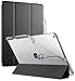 iPad 9.7 Case, Poetic Lumos X Flexible Soft Transparent Ultra-Thin TPU Slim-Fit Trifold Stand Folio Smart Cover [Auto Wake/Sleep][Pencil Holder] for New Apple iPad 9.7 (6th Gen 2018) Black/Clear