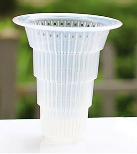 Flower Orchids Plant Mesh Net Pots Round Root Controlling,Excellent Drainage,Good Air Movement (150B: inner diameter 6", Clear plastic single pot)
