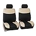 FH Group FH-FB056114 Modern Flat Cloth Car Seat Covers, Beige/Black Color