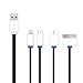 Charging Cable,Ourkens Premium Quality 3ft 4 in 1 Multiple Universal USB Charging Cable with 8 Pin Lighting / 30 Pin / Micro USB / Mini USB Ports for Iphone 4s 5 5s 6 6s Plus,Ipad 2 3 4 Mini Air,Samsung Galaxy S3 S4 S5 S6 HTC LG and most Android Smartphones(4 in 1 Black)