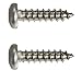 #8 x 1 Pan Head Sheet Metal Screws, Full Thread, Square Drive, Stainless Steel 18-8, Bright Finish, Self-Tapping, Quantity 100 Pieces by Fastenere
