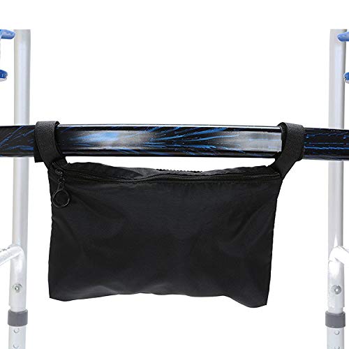 Wheelchair Bag - Accessory Storage Bag for Back/Side of Chair or Armrest Carrying Loose Items & Accessories - Fits Most Scooters Walkers Rollators - Manual Powered or Electric Wheelchairs (Black) - Thumbnail 4