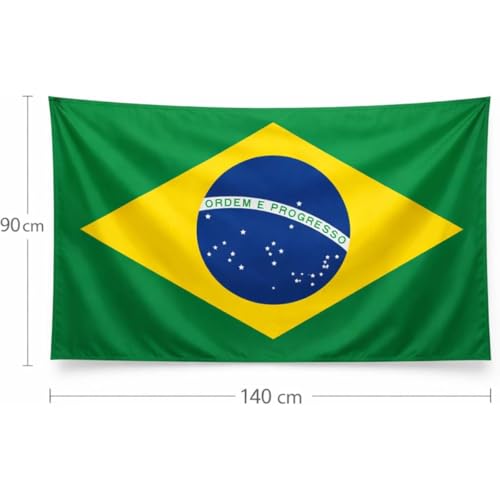 Bandeira do Brasil 90x140cm Poliéster Cores Vivas Copa Mundo Eventos Eleições Ideal para Decoração e Torcida