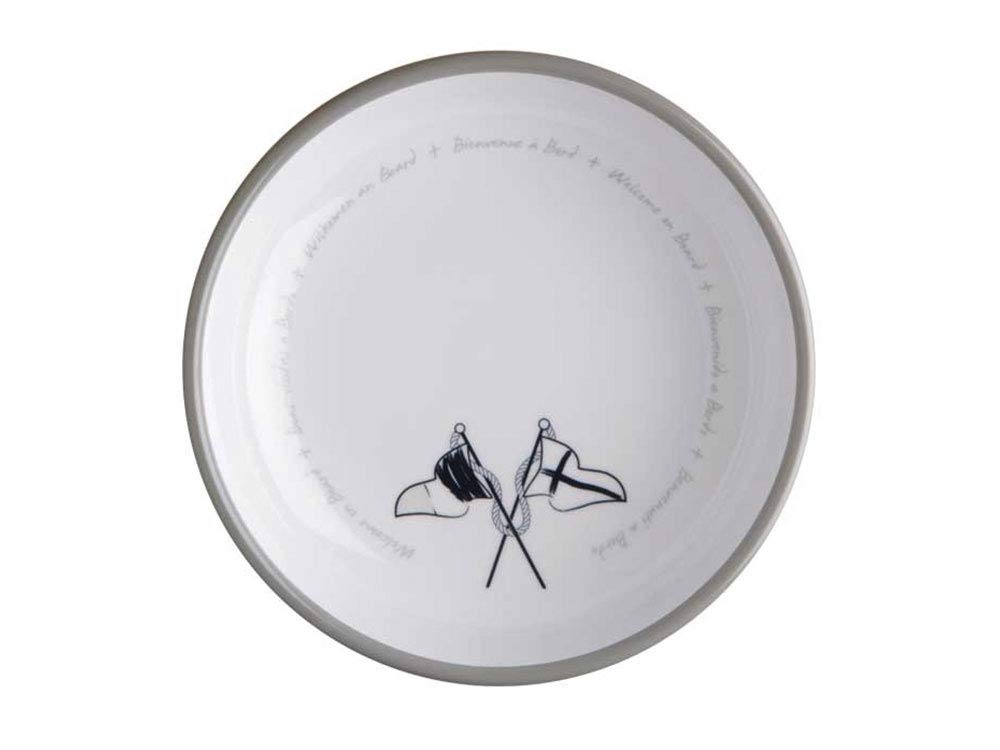 Marine Business Soup Plate 18 x 18 x 4.5 cm Navy Blue, Grey and White