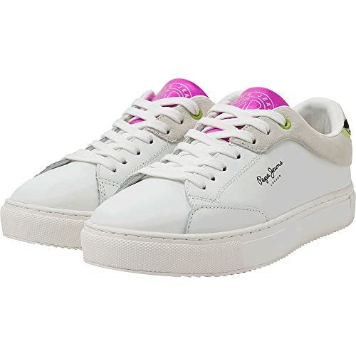 Pepe Jeans Baskets Adams Ari pour Femme, Blanc, 42 EU