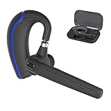 Bluetooth Headset,Wireless Earpiece V4.1 Hands Free Microphone (Super Sound Quality and 9 Hours Talk Time) for Business/Office/Driving (Red)