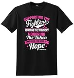 Supporting Admiring Honoring Breast Cancer Support T-Shirt Unisex Black w/ Pink