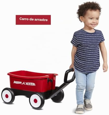 Carrinho ambulante para empurrar e esticar, carrinho de brinquedo vermelho 2 em 1 para crianças pequenas. para crianças dos 1 aos 4 anos