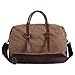 Ulgoo Duffel bag Oversized Canvas Travel Bag PU Leather Weekend Bag Overnight (Coffee)