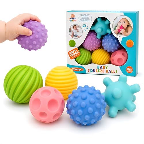Kit de Bolas Sensoriais para Bebê – Texturas Educativas, Estímulo Motor e Cores Suaves – Silicone Macio – Aprendizado e Diversão