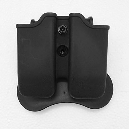 Fast Draw Tactical Double Stack Magazine Holder Tension Adjustable and 360 Rotation Polymer Black