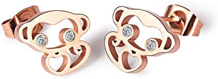 Chralter Exquisite High-end Earring Gold Plated Crystal Jewelry - Gold Plated Smart Monkey Earring