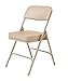 Premium Cushioned Portable Folding Chairs by National Public Seating – 3200 Series Upholstered, Heavy-Duty Foldable Chairs for Indoor & Outdoor Use – Set of 2, Comfortable & Durable, Beige