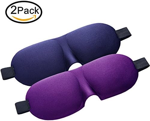 3D Sleep Masks, Alistart Contoured Shape Eye Mask (2 Pack) Sleeping Mask for Women, Men, Super Smooth Blindfold for Travel, Shift Work