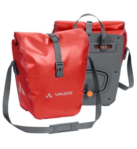 VAUDE Fahrrad Vorderradtasche Aqua Front, 2er Set, wasserdicht, Made in Germany, Lava, Einheitsgröße