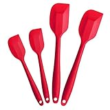 Silicone Spatula Set - Yamoo 4 Piece Heat-Resistant Spatulas & Baking Spoon, Safe Soft And Non-stick Flexible Silicone Rubber Spatulas Cooking Utensils - Strong Stainless Steel Core Kitchen Utensils