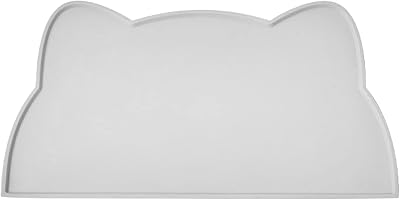 Septillar Cat Food Mat Silicone Non Slip Water Resistant 44x25cm Light Grey