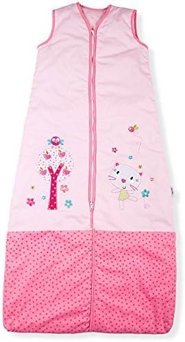 Kiddy Kaboosh Baby Sleeping Bag - Pretty Kitty - Summer Weight, 1.0 Tog, Size 3 - 12 Months - adjustable length.