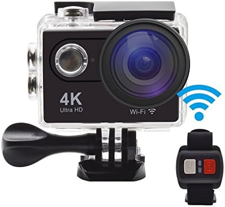 Action Camera , GERI H9R Ultra HD 4K WIFI Sports camera Waterproof 20MP Wide Angle Sports Video Camera 2 inch LCD Screen / 2.4G Remote Control / 2 Batteries -Black