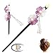 FINGER LOVE Glittered Gradient Flowers Acrylic Hair Stick with Pearl Tassels (Purple)