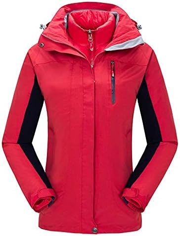 スキーウェア レディース 冬 登山服 ジャケット 快適な女性のマウンテンスキージャケット防水パーカー冬のレインコートブルーレッドブラック 値引き 防寒着 マウンテンパーカー Color M Red フリースジャケット Size