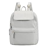 Z-joyee Women's Casual Fashion Bag Soft PU Leather Backpack Shoulder Bags Grey White (Upgrade)