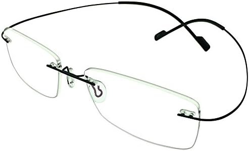 Southern Seas Rimless Frame Mens Womens -0.75 Shortsighted Black Glasses **These are not Reading Glasses**