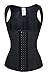 Charmian Women's Latex Underbust Waist Training Cincher Steel Boned Body Shaper Corset Vest Vest-Black XXXX-Large
