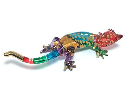 BUGBEAR LIZARD GECKO HAND BLOWN CLEAR GLASS ART GECKO FIGURINE ANIMALS GLASS BLOWN FBM