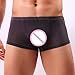Men Transparent Underwear Boxer ,Vanvler Sexy Male Briefs Shorts Bulge Pouch Underpants (Deep Gray, L)
