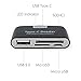 FanTEK USB-Type-C SD/Micro-SD(TF) Card Reader, 3-Male-Ports Support USB-A-2.0/ Micro-USB / Type-C-3.1 Adapter OTG for Macbook, Google Pixel, Motorola Moto Z, Samsung Galaxy S8, Huawei and More, Black