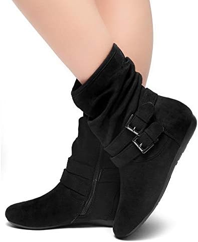 Herstyle Lindell Women's Fashion Flat Heel Calf Boots Side Zipper Slouch Ankle Booties 6 Herstyle Lindell Women's Fashion Flat Heel Calf Boots Side Zipper Slouch Ankle Booties