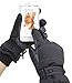ANDORRA Waterproof Insulation Touchscreen Ski Gloves, M, Black Pink Dot