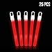 Lumistick 4 Inch Glow Sticks with Detachable Connectors & Strings | Kid Safe Non-Toxic Party Packs Available in Bulk & Color Varieties | Keeps Glowing up to 12 Hours (Red, 25 Glow Sticks)