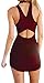 Bigyonger Women's Summer Halter Sleeveless Backless Sexy Mini Bandage Dress,Wine Red,Small
