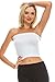 Kurve Women’s Strapless Tube Top - Medium Length Seamless Bandeau Stretchy Sexy Bra Tops, UPF 50+ (Made in USA), White, X-Small/Medium